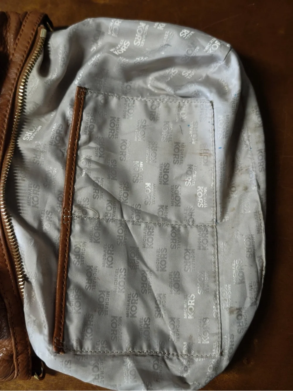 Michael Kors Cognac Pebbled Leather Satchel